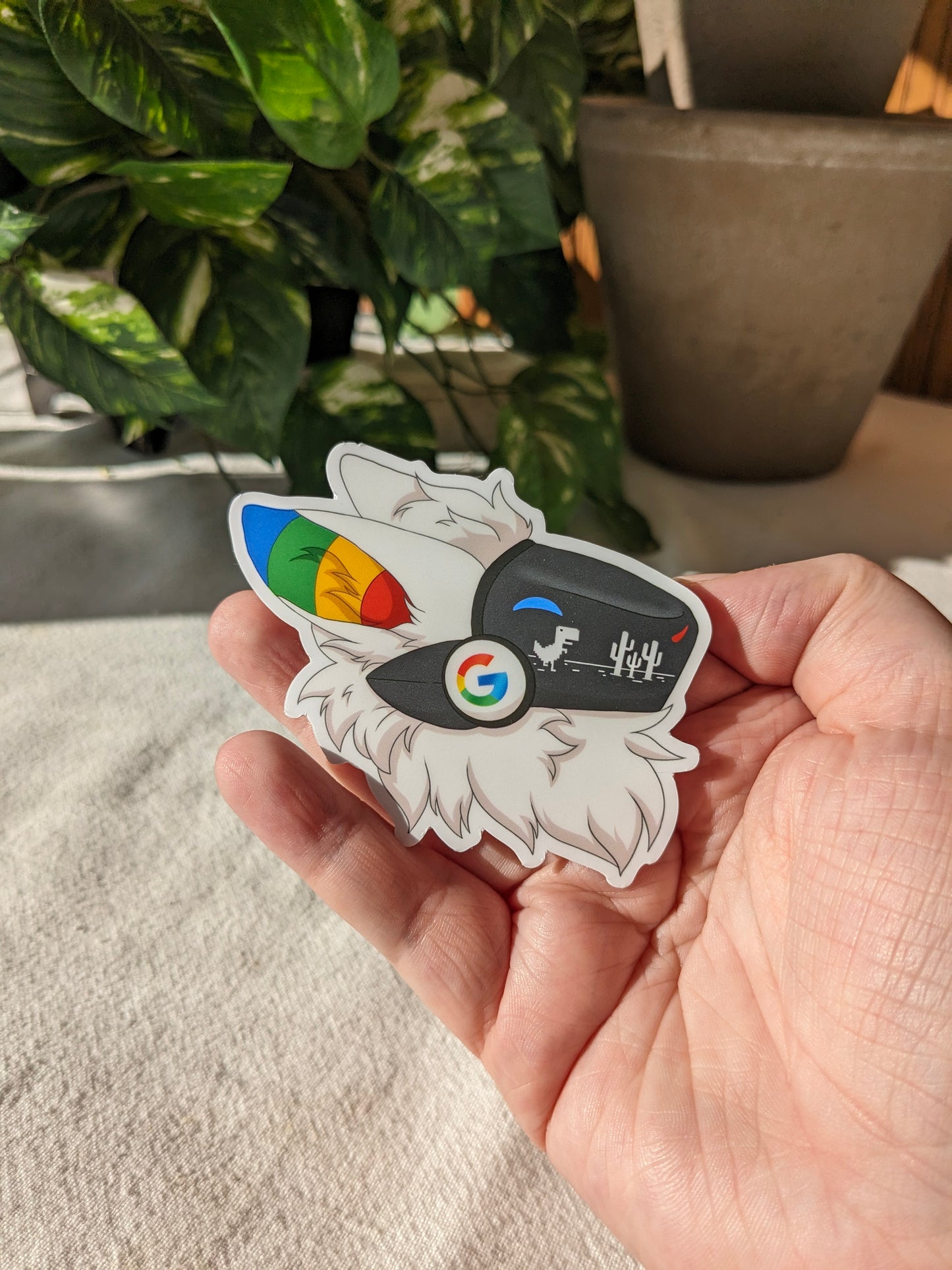 Google Protogen Dinosaur Game | Sticker