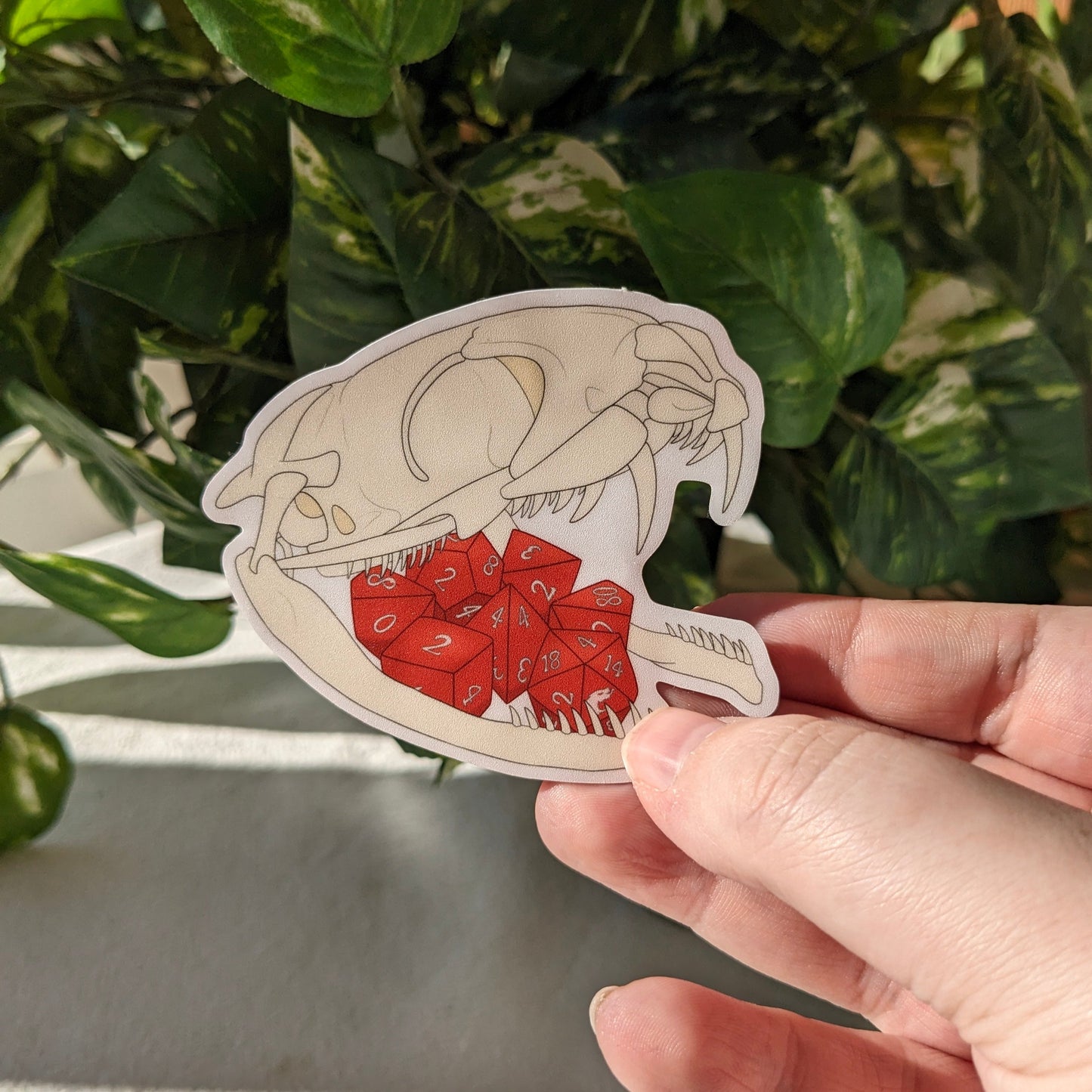 D&D Dice Snake Skull Sticker
