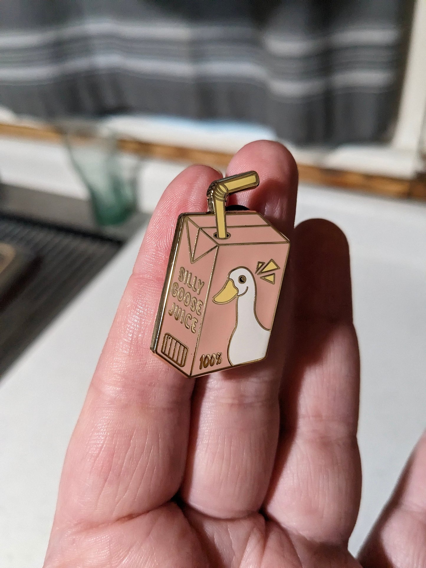 Silly Goose Juice | 1.5 Inch Cute Funny Duck Goose Enamel Pin