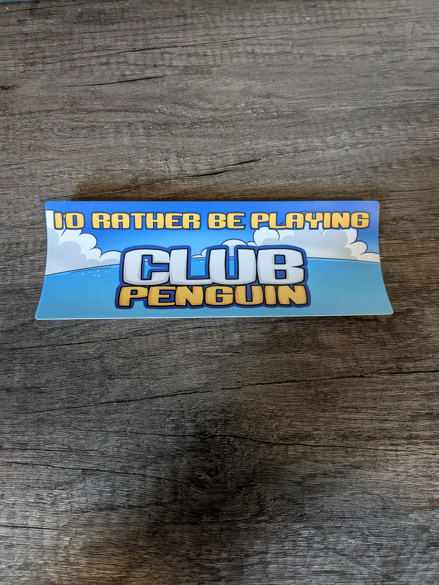 Id Rather Be Playing Club Penguin Bumper Sticker | Cute funny vinyl weatherproof sticker