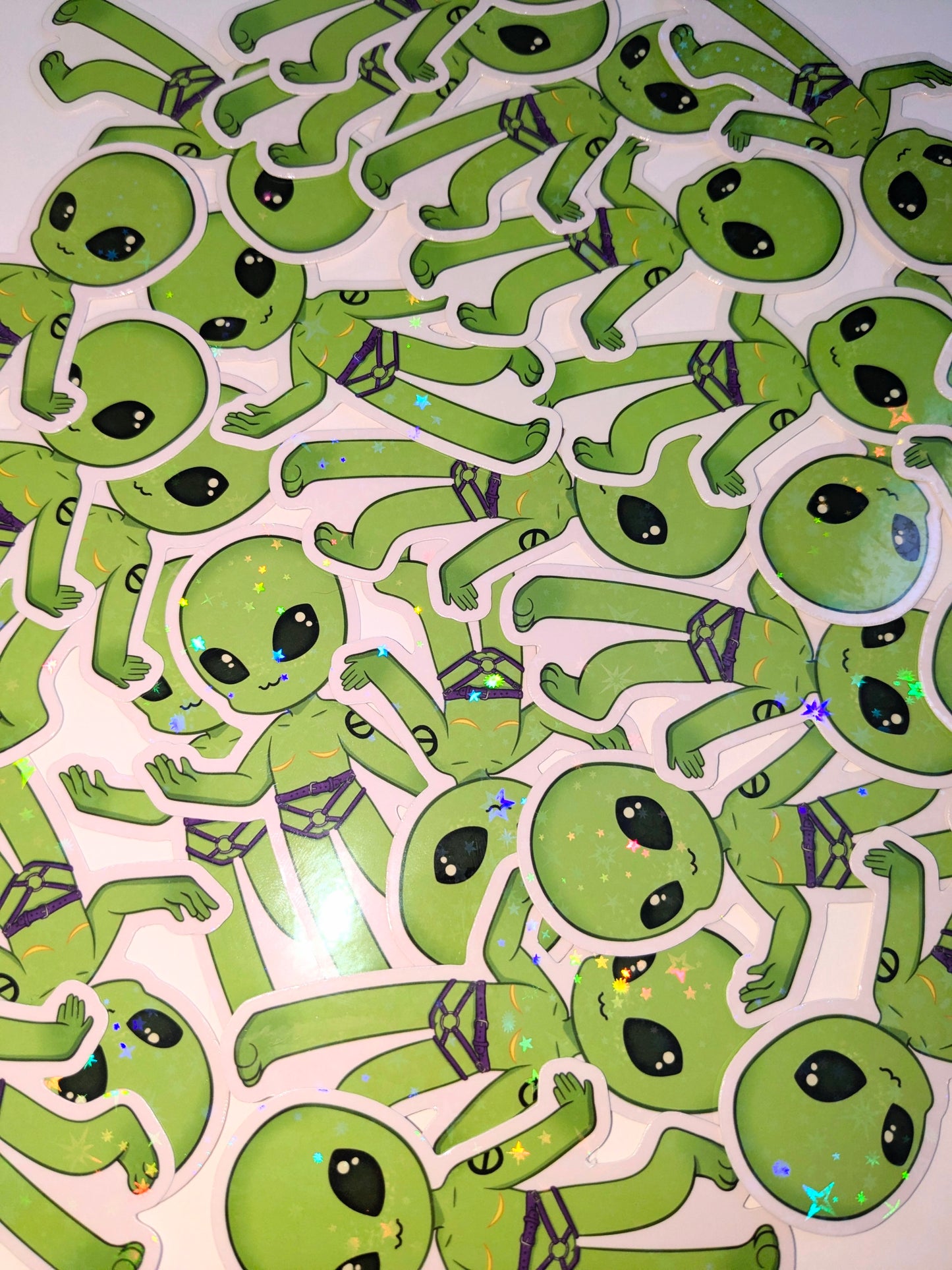 Transgender Alien 3 inch Glitter Vinyl Sticker