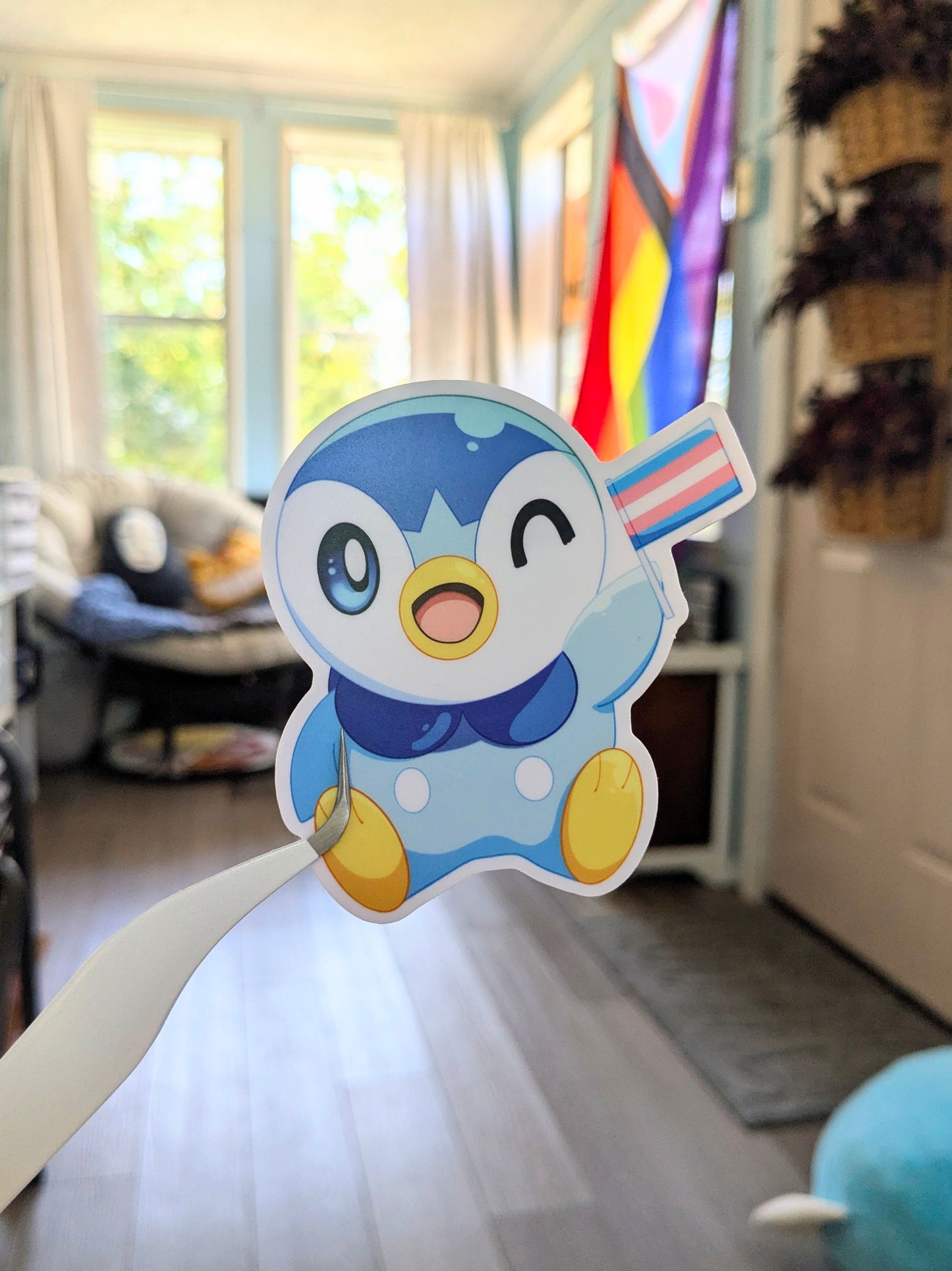 Transgender Piplup Pokemon 3 inch Vinyl Sticker