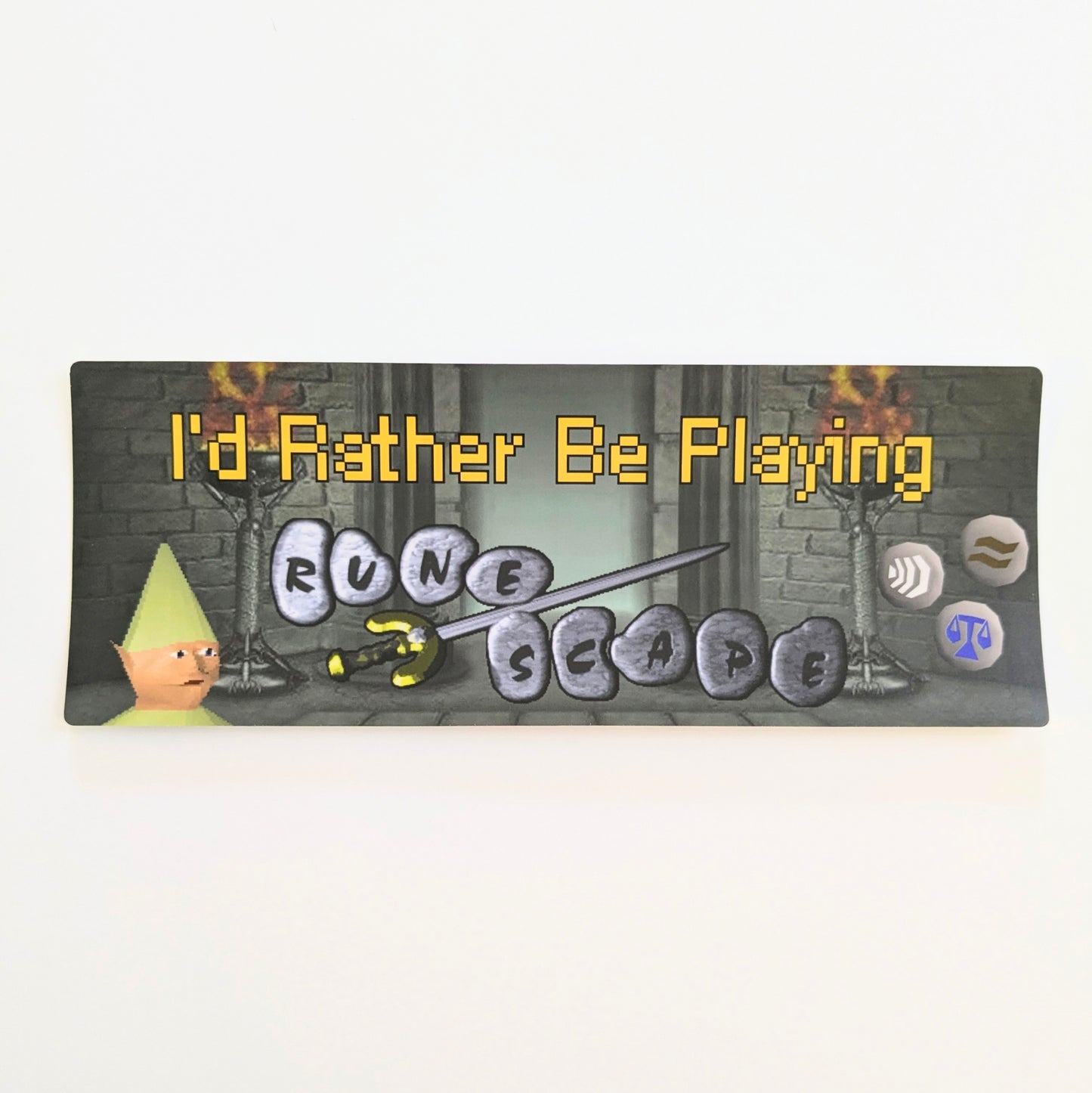 I'd Rather Be Playing Runescape OSRS Bumper Sticker | funny vinyl weatherproof stickers