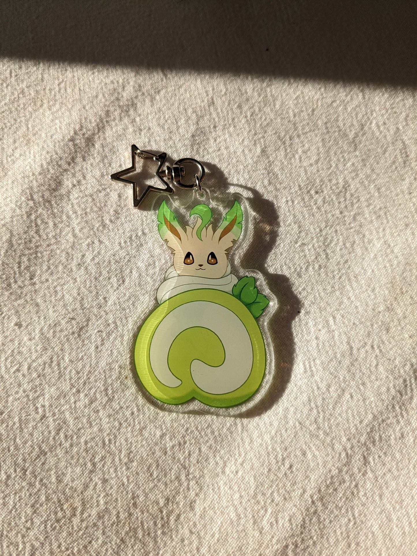 Leafeon Matcha Roll Dessert | Acrylic Charm