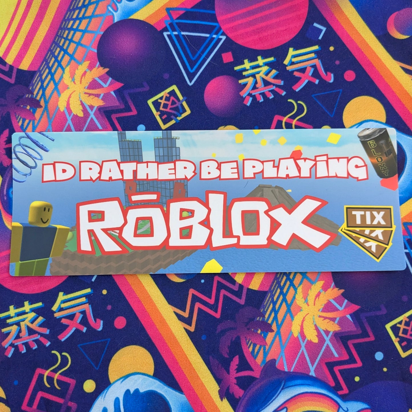 I'd Rather Be Playing Roblox Bumper Sticker | funny vinyl weatherproof stickers