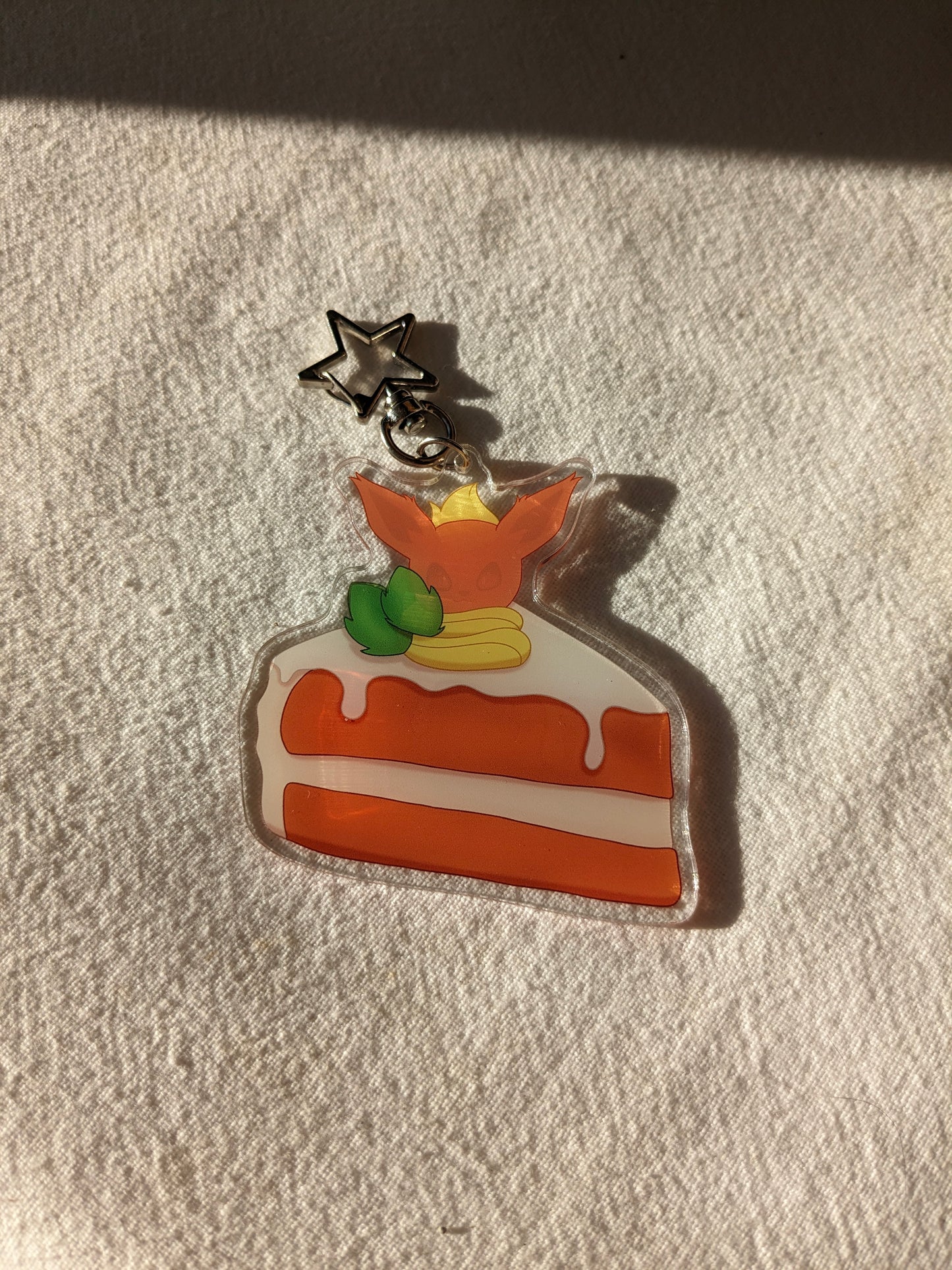 Flareon Carrot Cake Dessert | Acrylic Charm