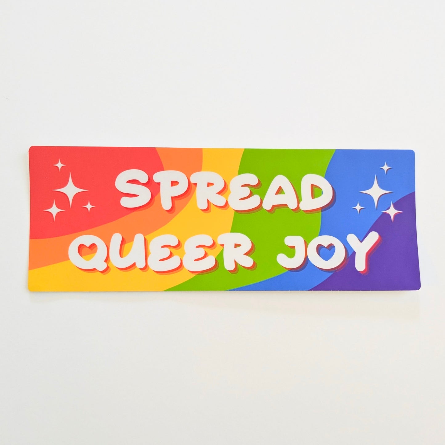 Spread Queer Joy Bumper Sticker | Cute LGBTQ+ vinyl sticker