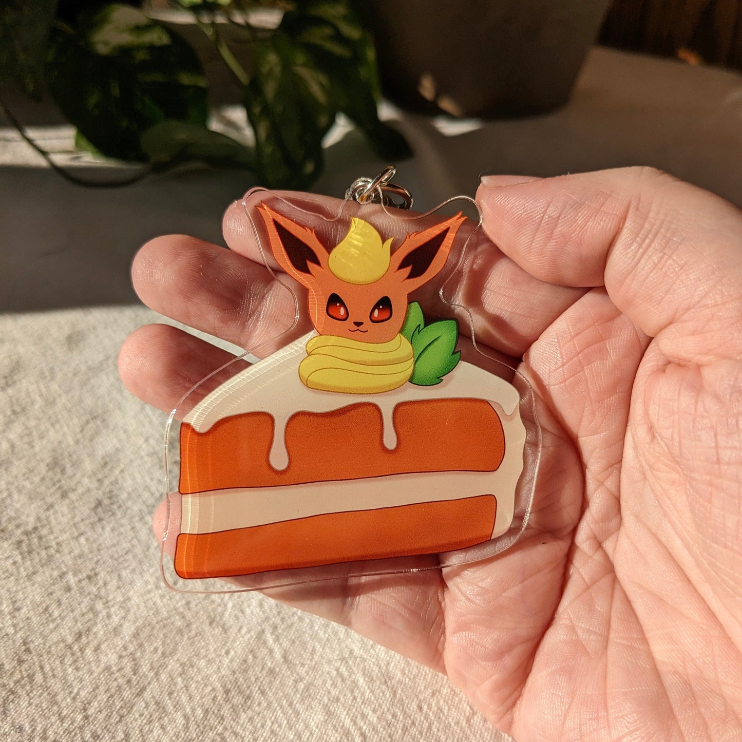 Flareon Carrot Cake Dessert | Acrylic Charm