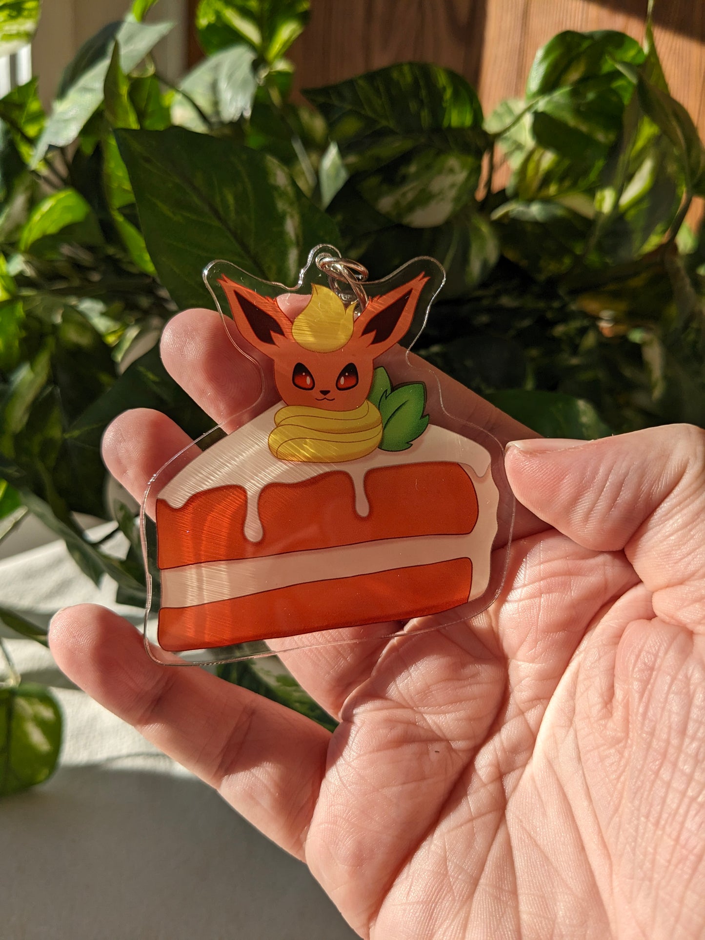 Flareon Carrot Cake Dessert | Acrylic Charm