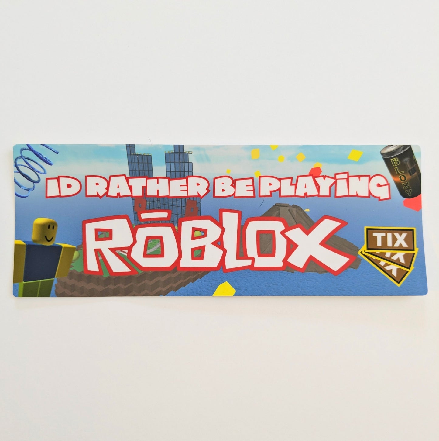 I'd Rather Be Playing Roblox Bumper Sticker | funny vinyl weatherproof stickers