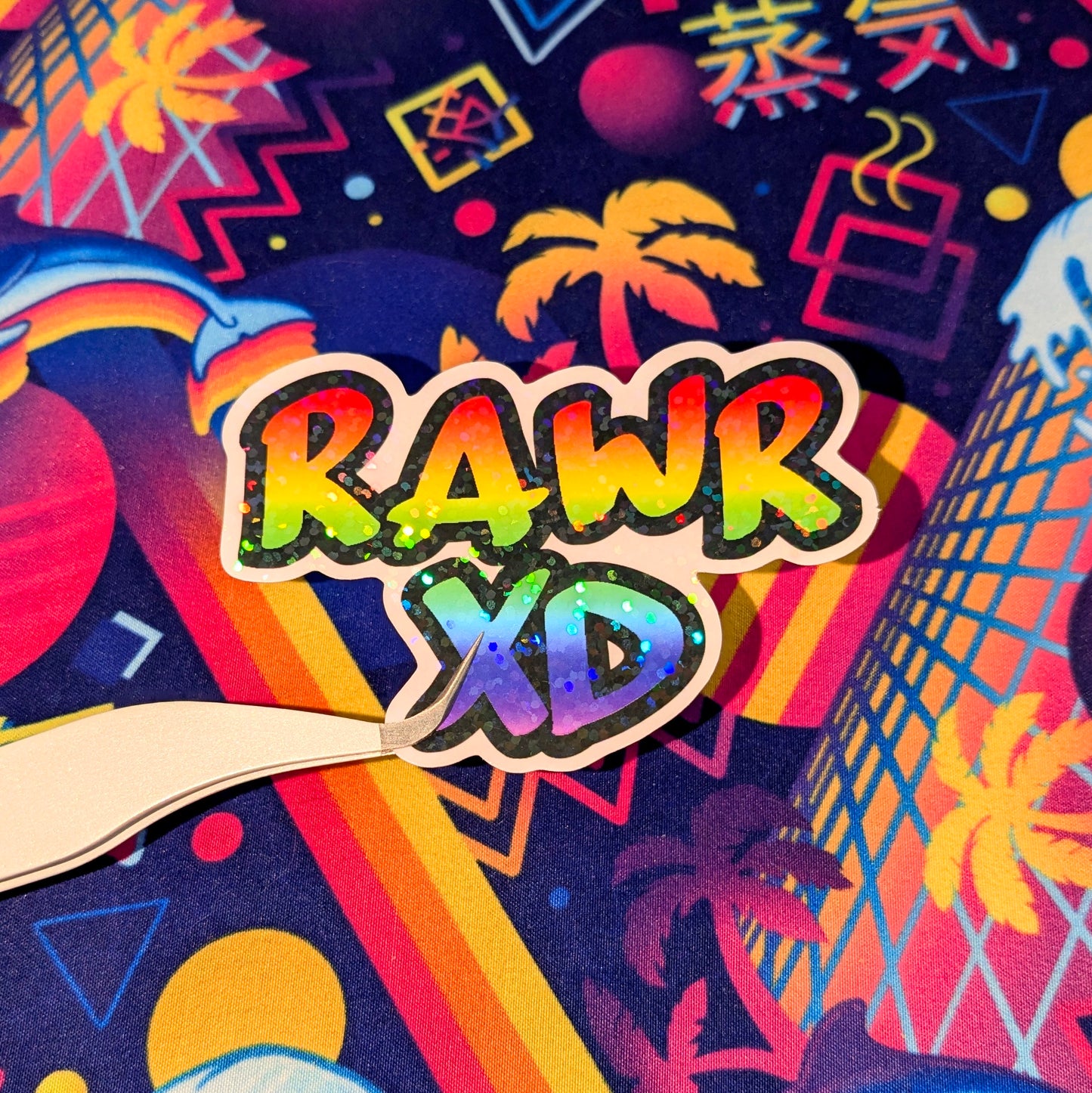Rawr XD 2000s Nostalgia 3 inch Glitter Vinyl Sticker