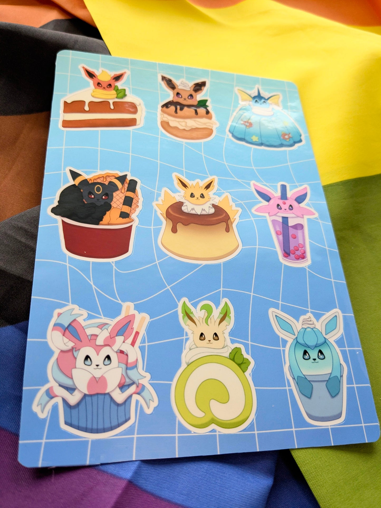 Dessert Eeveelutions Cute Chibi Sticker Sheet