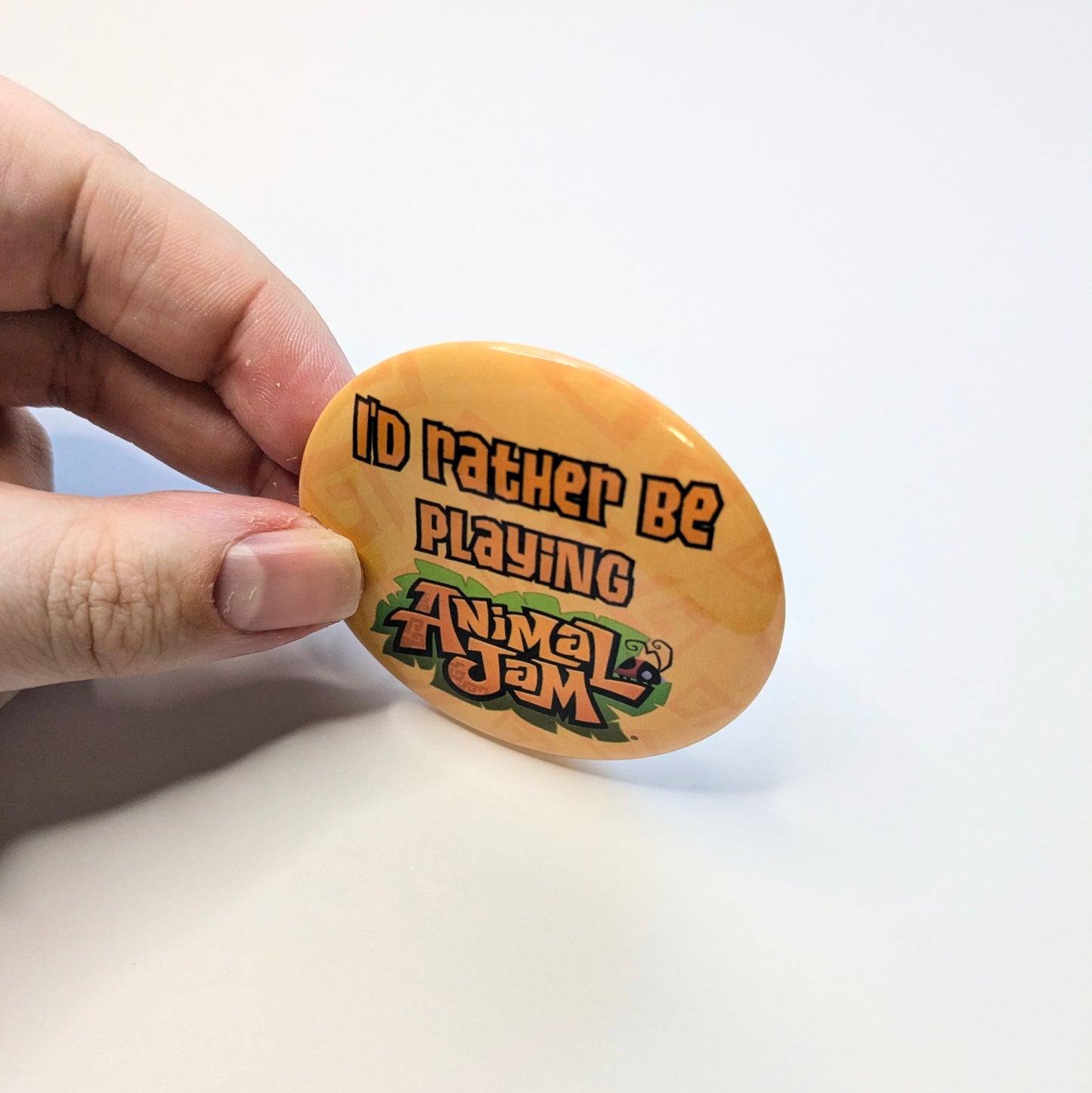 Id Rather Be Playing Animal Jam 2.2 Inch Pinback Button