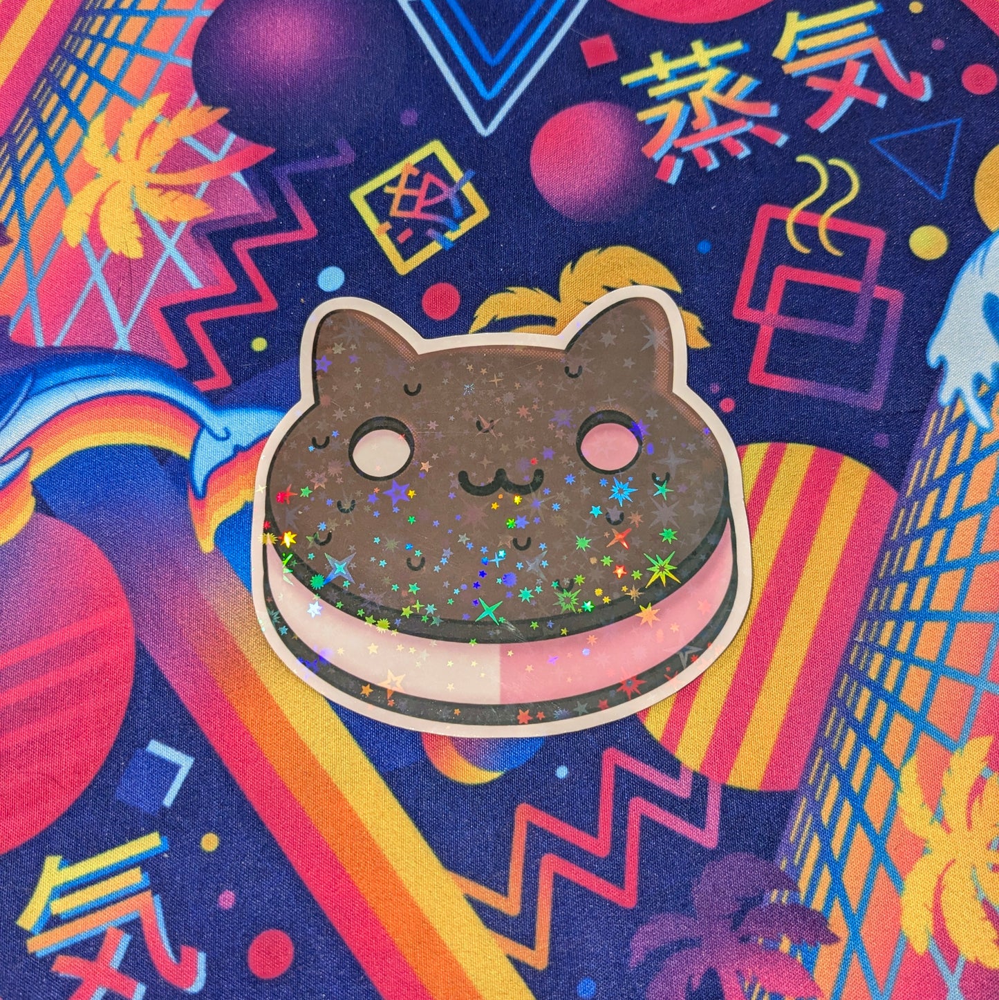 Cookie Cat Steven Universe 3 inch Glitter Vinyl Sticker