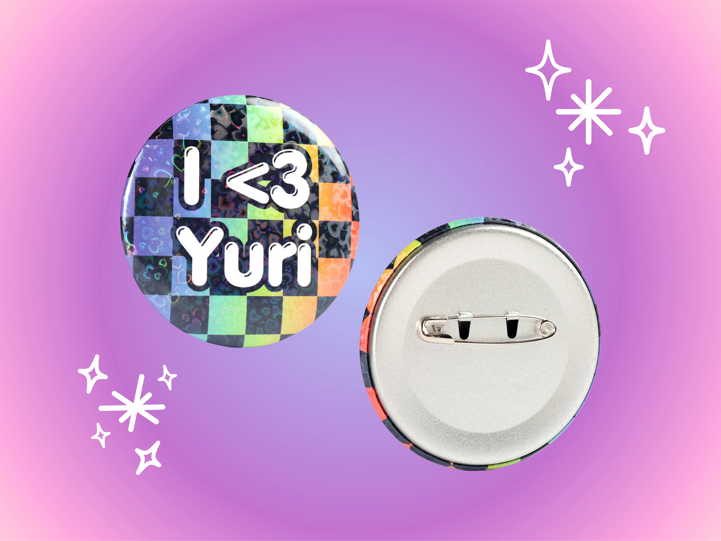 I <3 Yuri 2.2 Inch Holographic Pinback Button