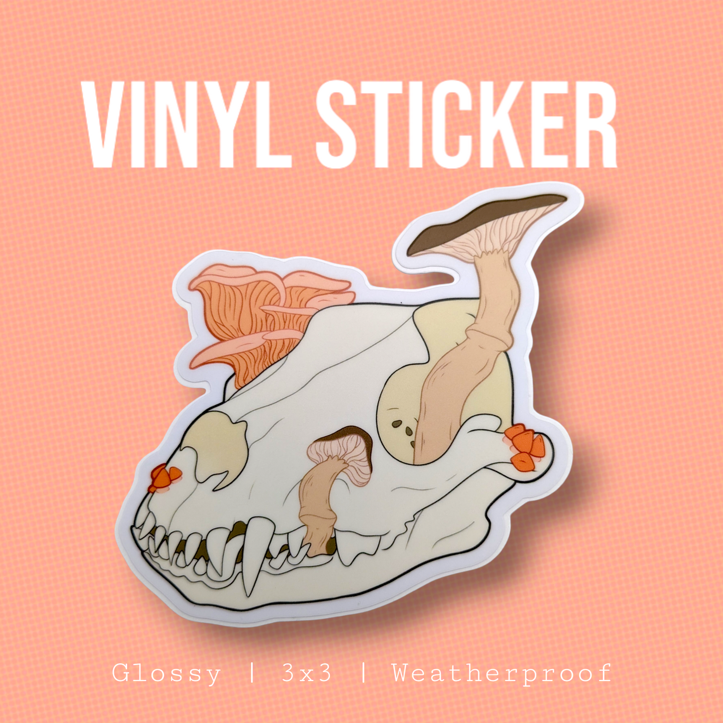 Mushroom Dog Skull | Sticker