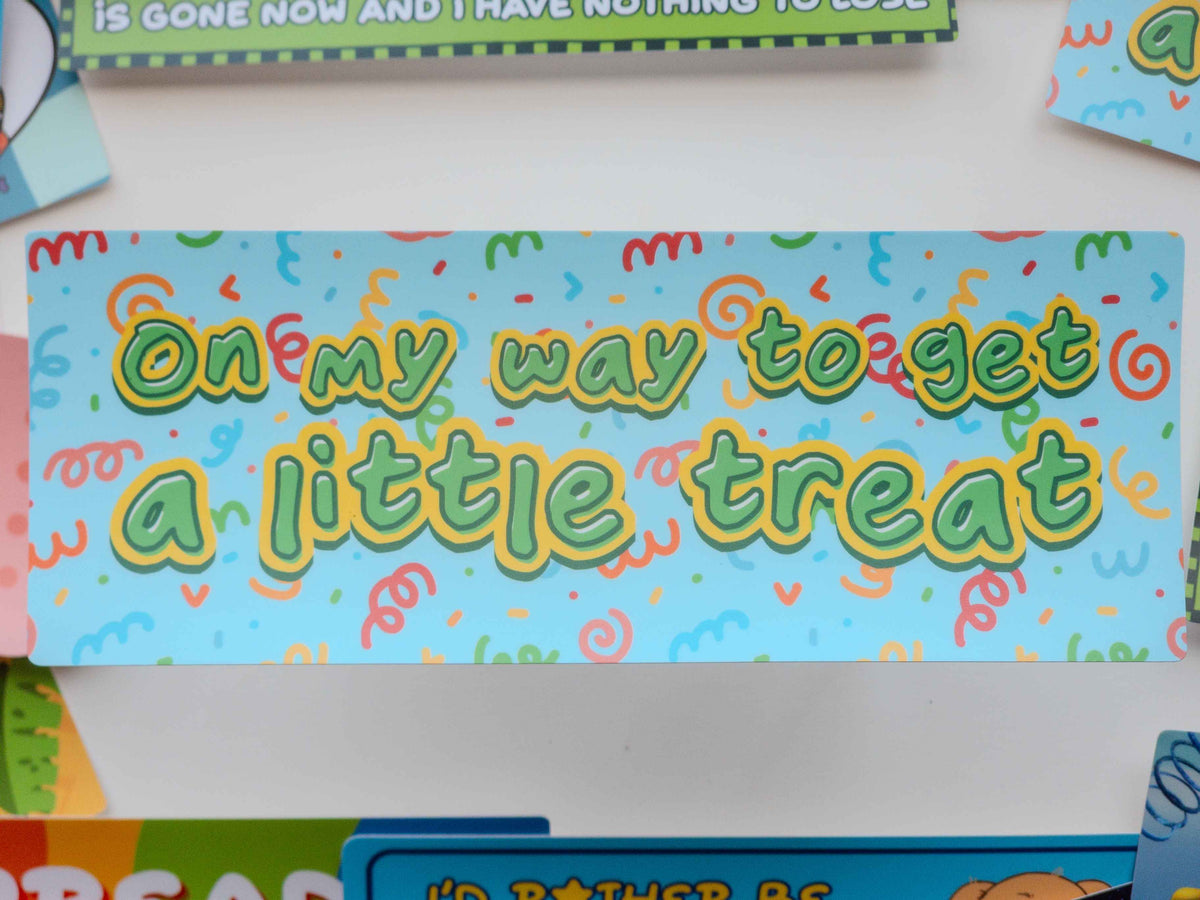 On My Way to Get a Little Treat 8x3 inch Cute Vinyl Car Decal