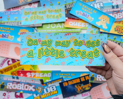 On My Way to Get a Little Treat 8x3 inch Cute Vinyl Car Decal