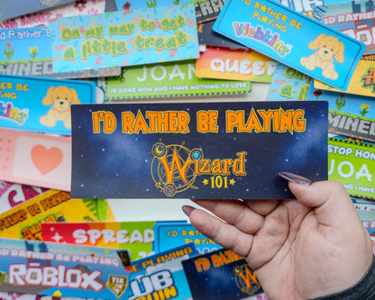 Id Rather Be Playing Wizard101 Funny Vinyl Bumper Sticker