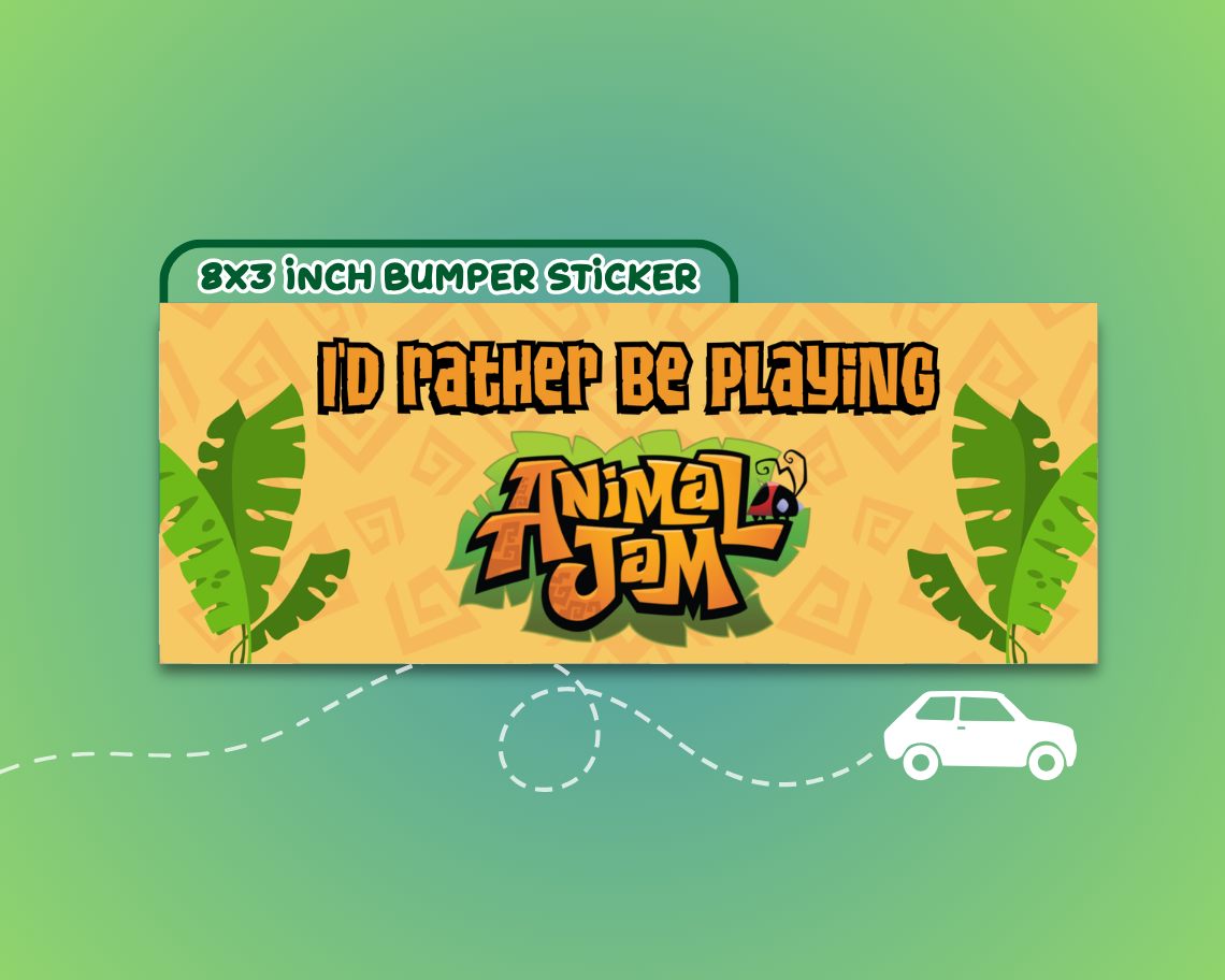 Id Rather Be Playing Animal Jam Bumper Sticker