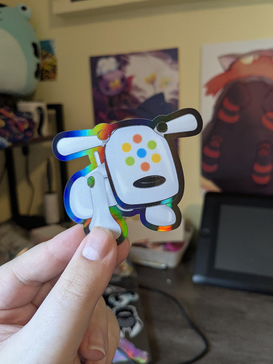 iDog Y2K Nostalgic Holographic Vinyl Sticker| 3 inch