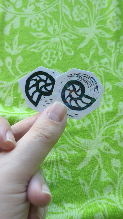 Fossil Linocut Vinyl Sticker