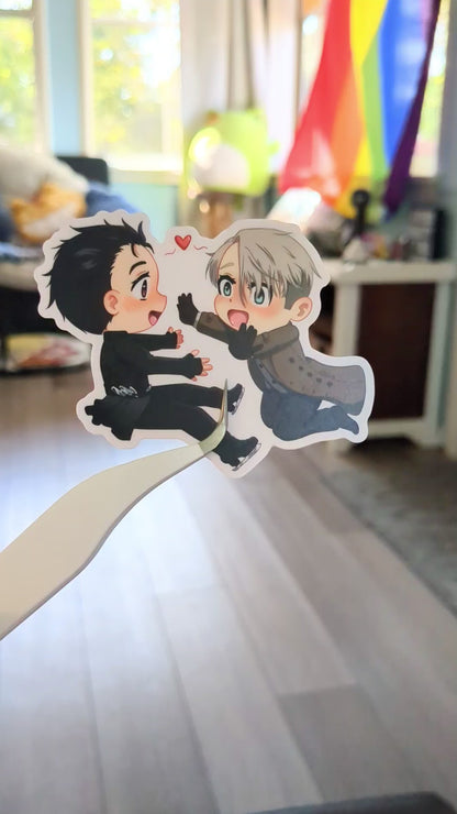 Victuuri Chibi Yuri On Ice 3 inch Vinyl Sticker