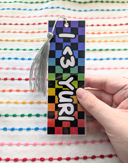 I <3 Yaoi & Yuri Handmade Double Sided Bookmark with Multicolored Tassel