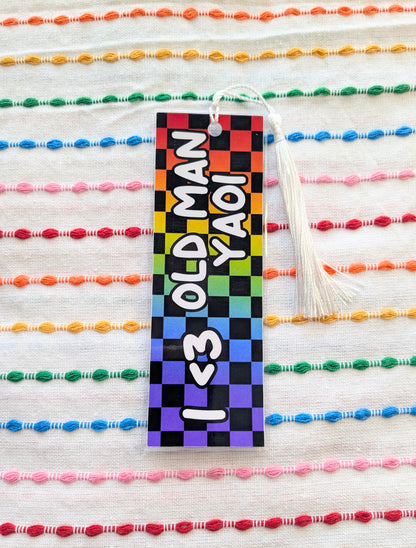 I <3 Yaoi & Yuri Handmade Double Sided Bookmark with Multicolored Tassel