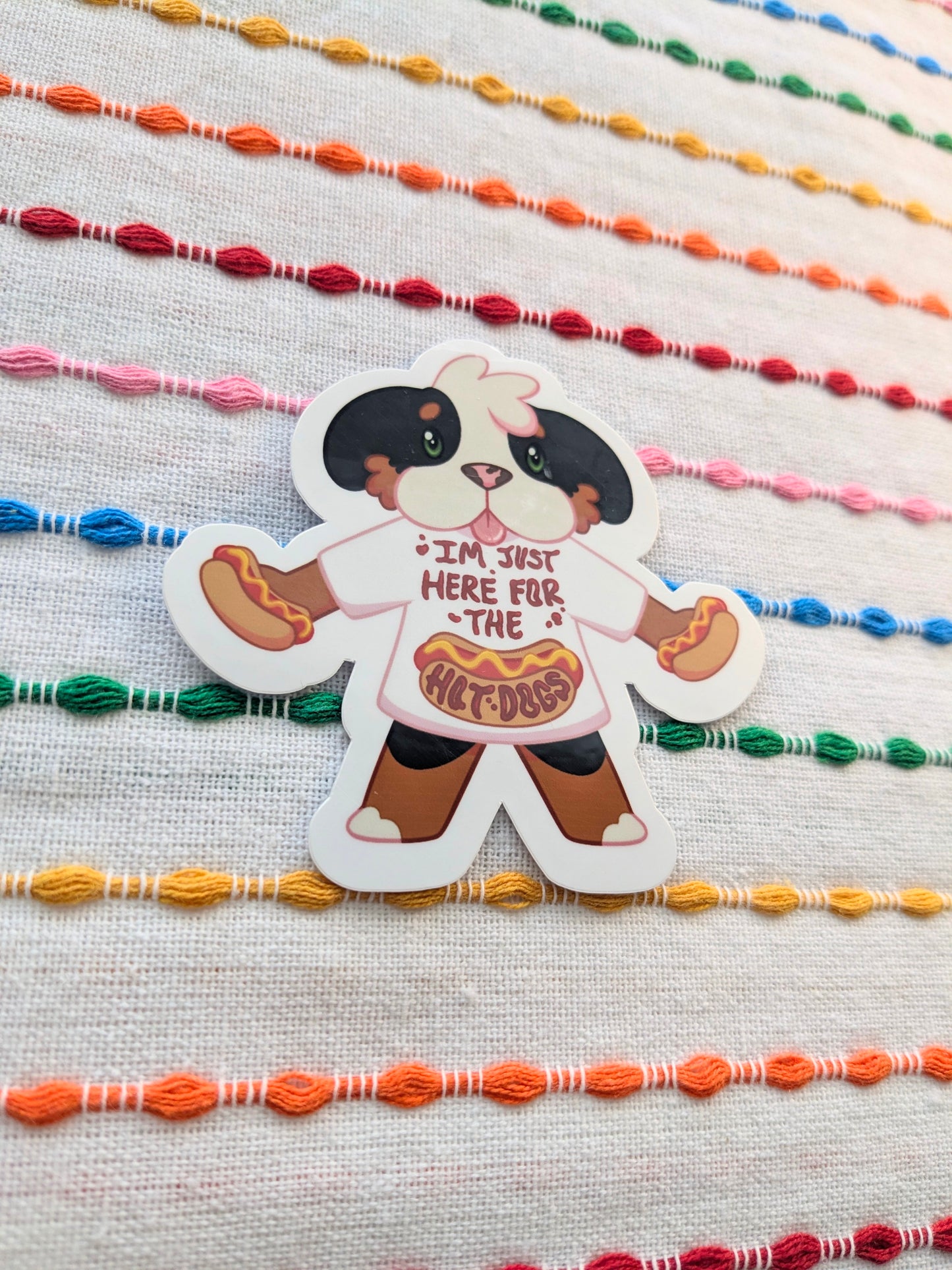 Hot Dog Pup 3 Inch Vinyl Sticker