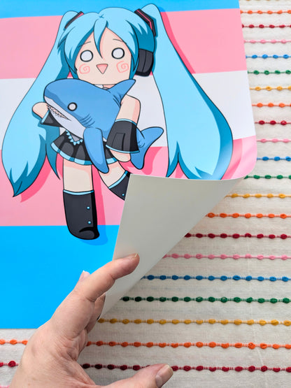 Hatsune Miku Blahaj 11x17 Art Print