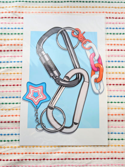 Trans Lesbian Carabiner Art Print | 11x17 Inches