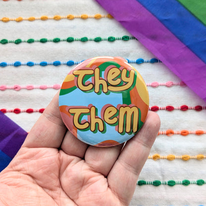 Cute Handmade Pronouns Buttons | 2.25 Inch