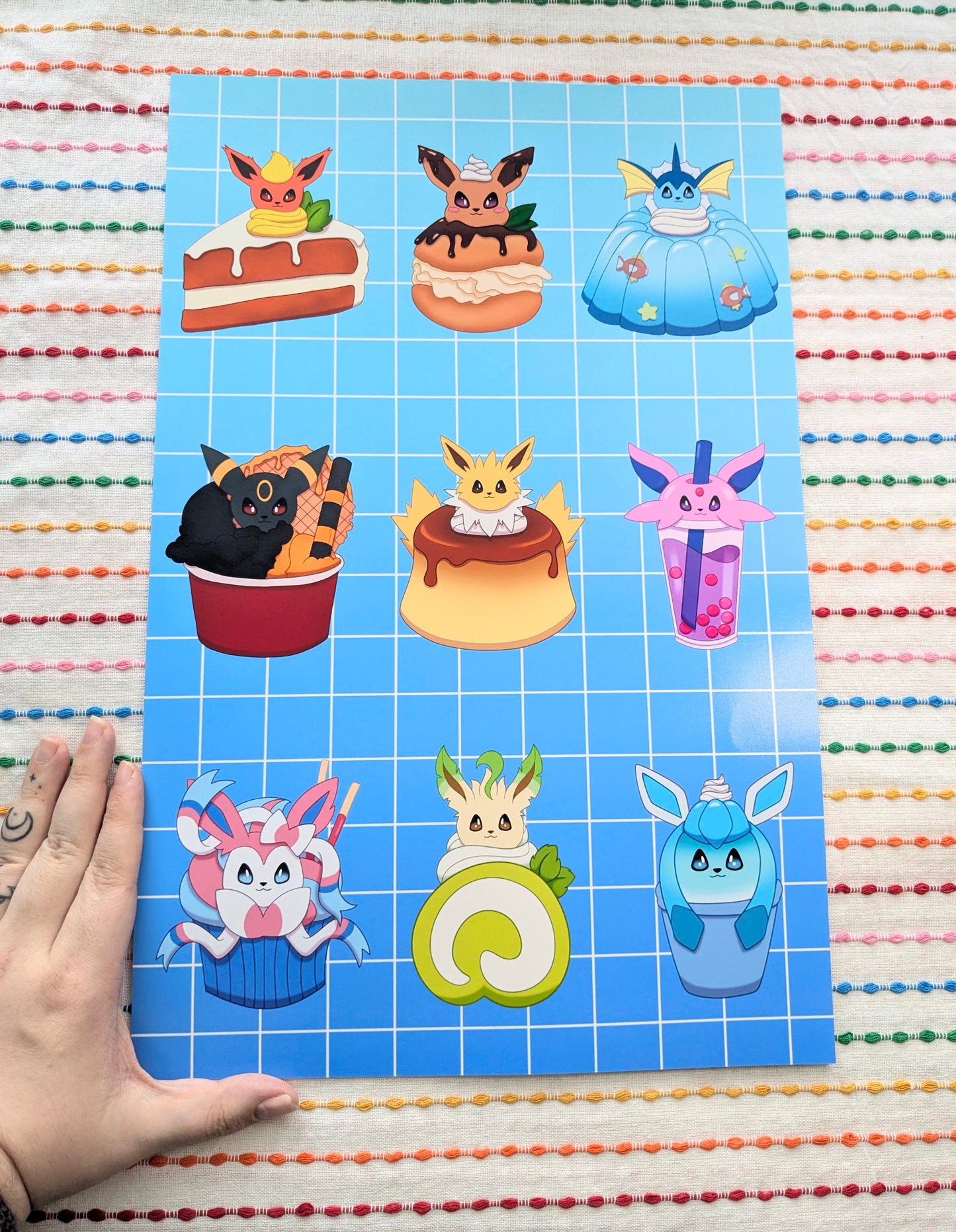 Dessert Eeveelutions Cute Chibi  11x17 Art Print