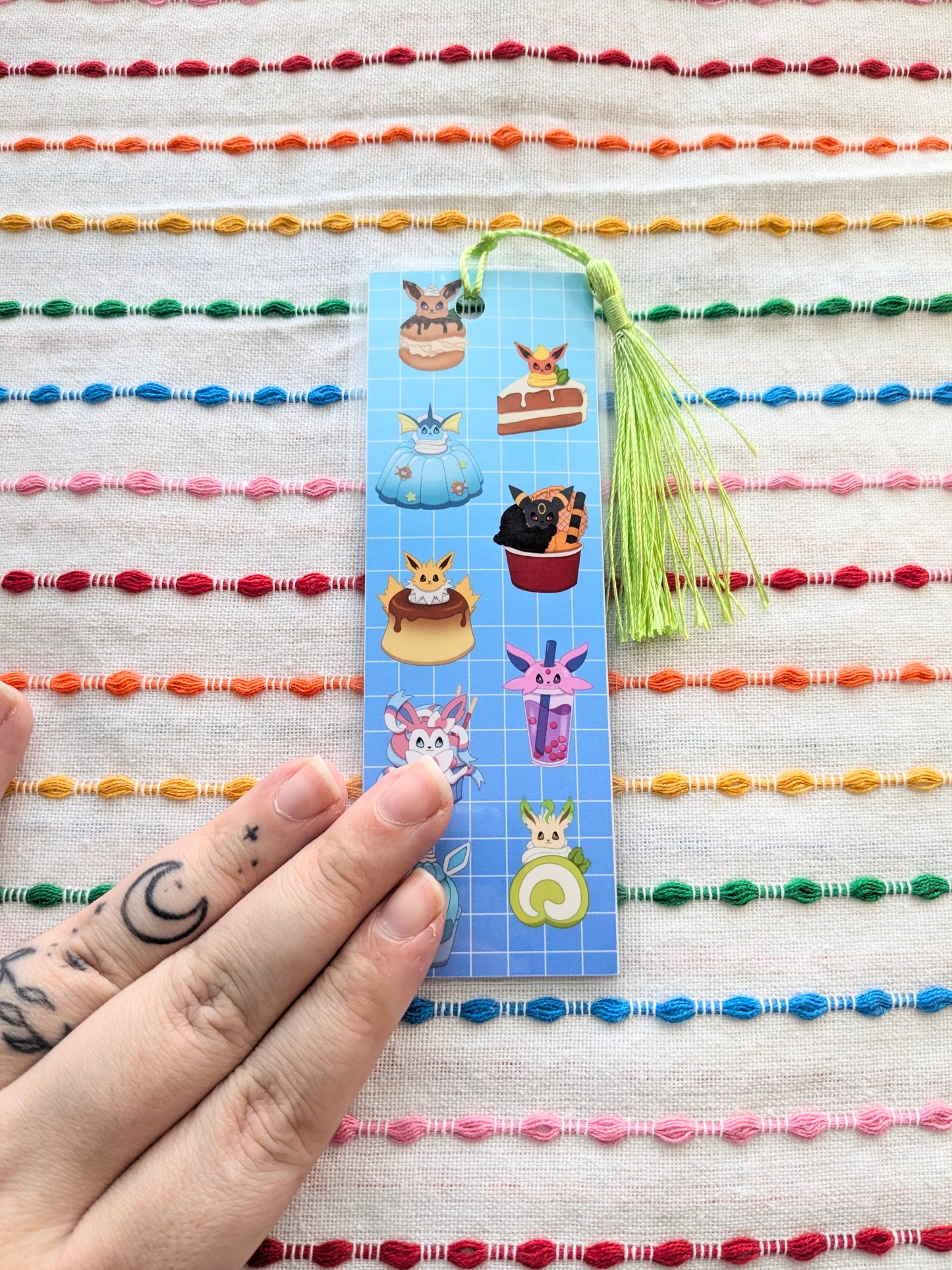 Dessert Eeveelutions Handmade Double Sided Bookmark with Multicolored Tassel (Copy)