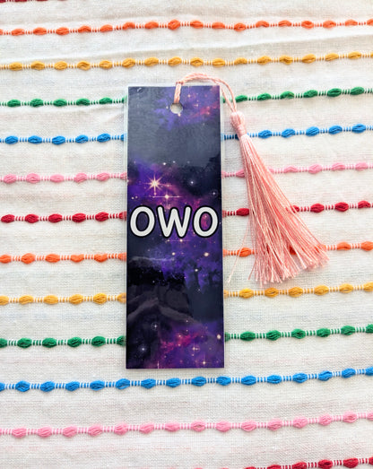 OWO Furry Handmade Double Sided Bookmark with Multicolored Tassel