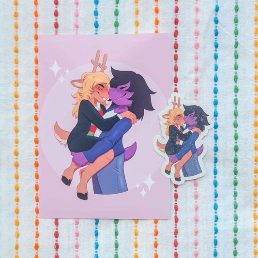Suselle DELTARUNE Susie & Noelle 5x7 Art Print