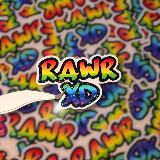 Rawr XD 2000s Nostalgia 3 inch Glitter Vinyl Sticker