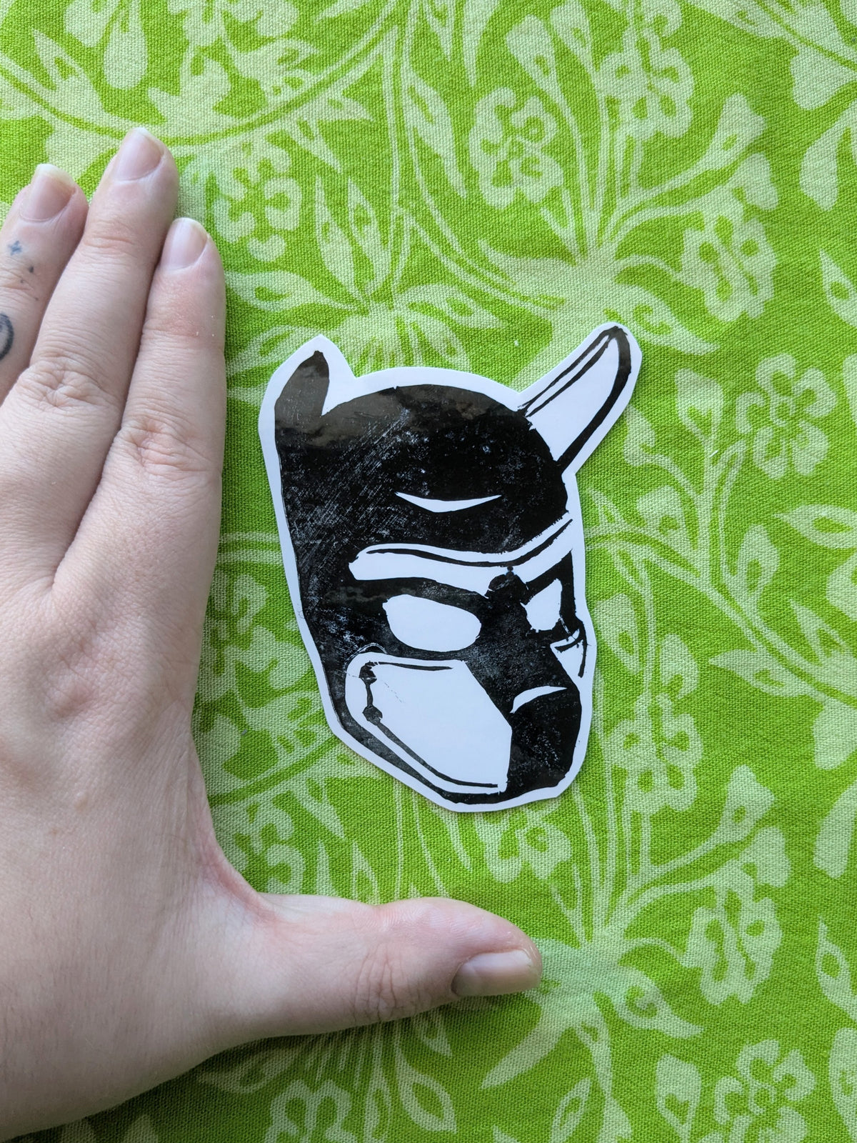 Puphood Linocut Vinyl Sticker