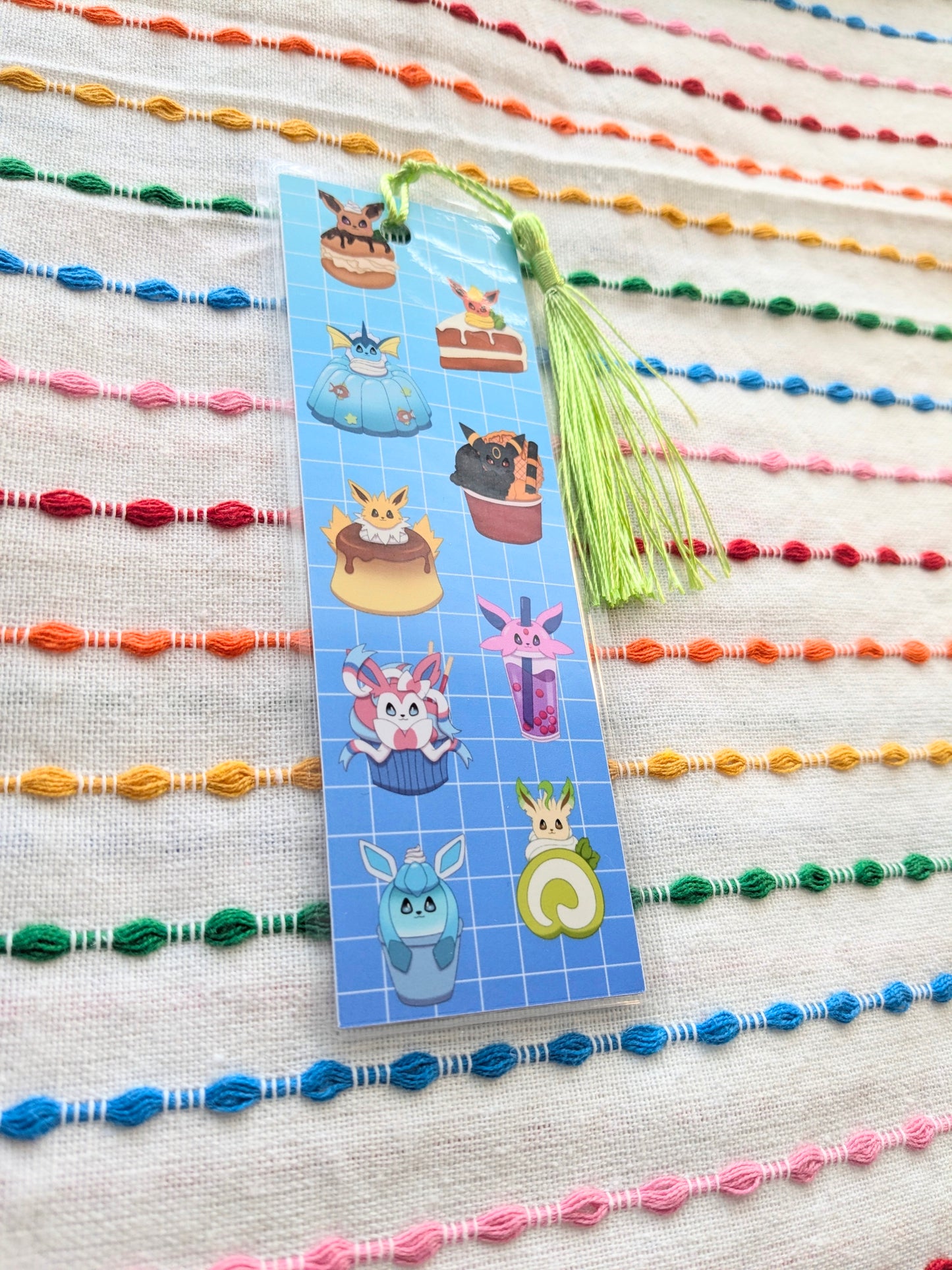 Dessert Eeveelutions Handmade Double Sided Bookmark with Multicolored Tassel (Copy)