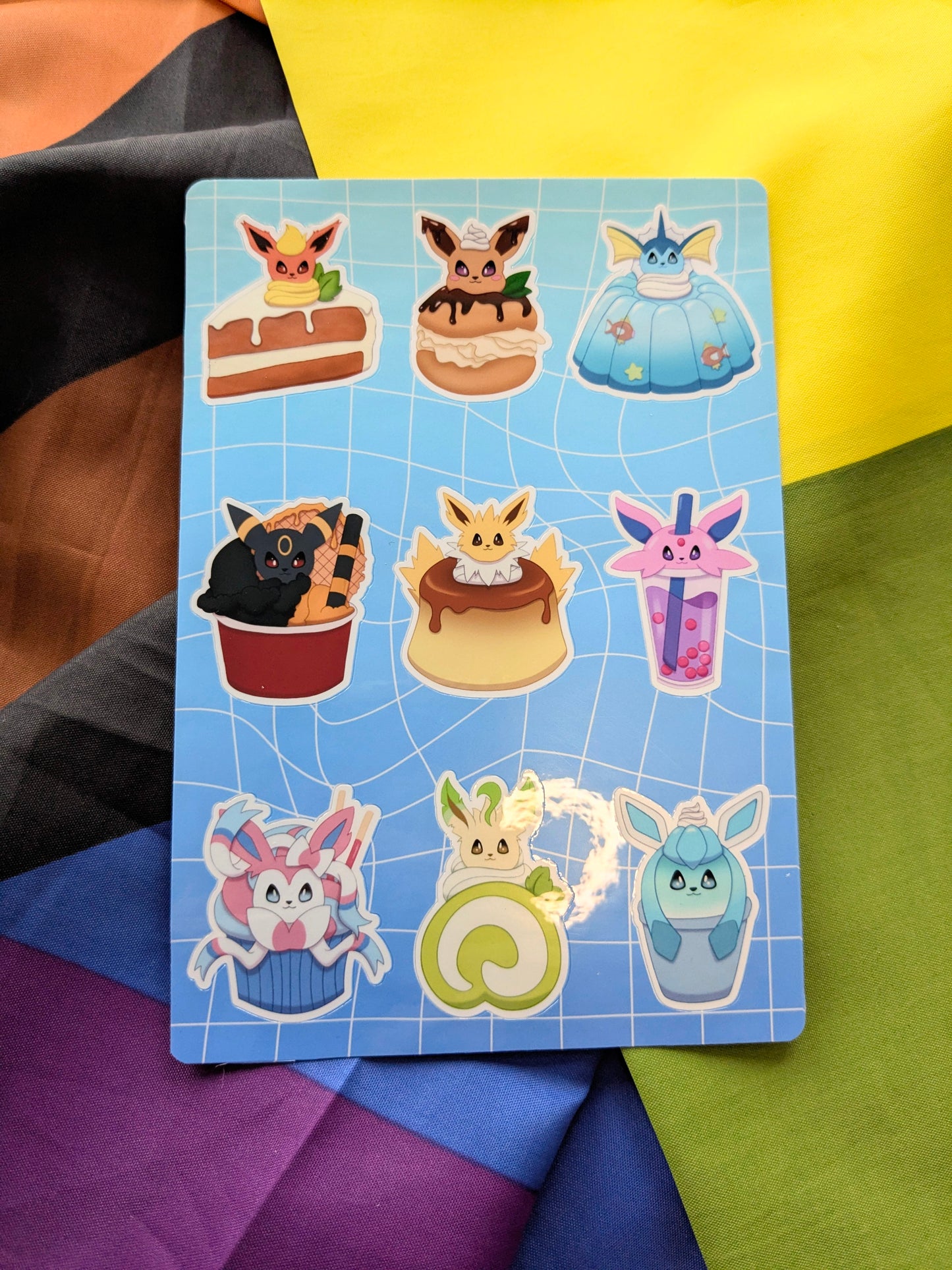 Dessert Eeveelutions Cute Chibi Sticker Sheet