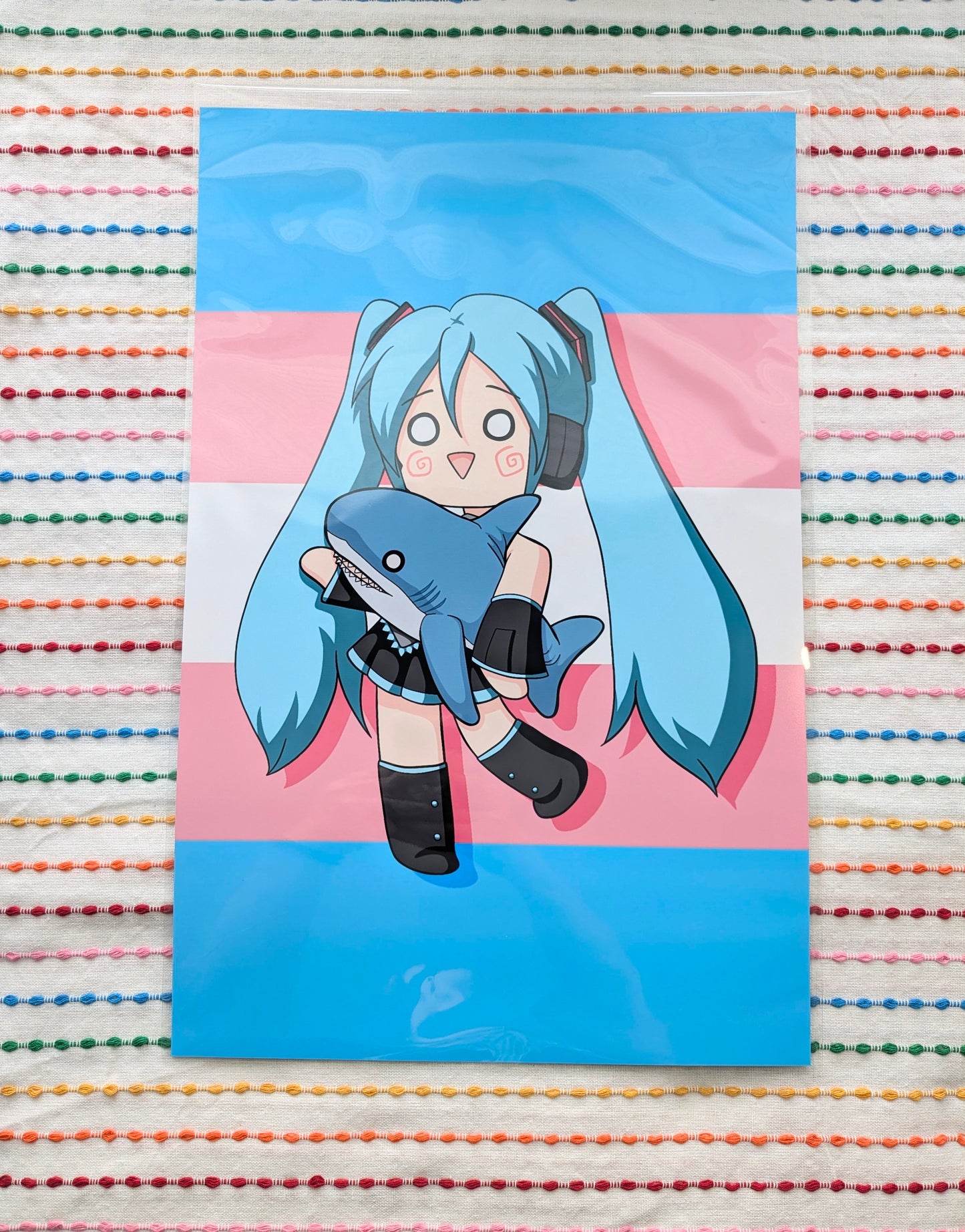 Hatsune Miku Blahaj 11x17 Art Print