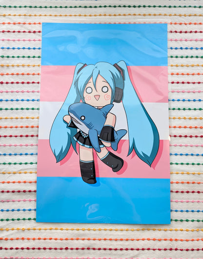 Hatsune Miku Blahaj 11x17 Art Print