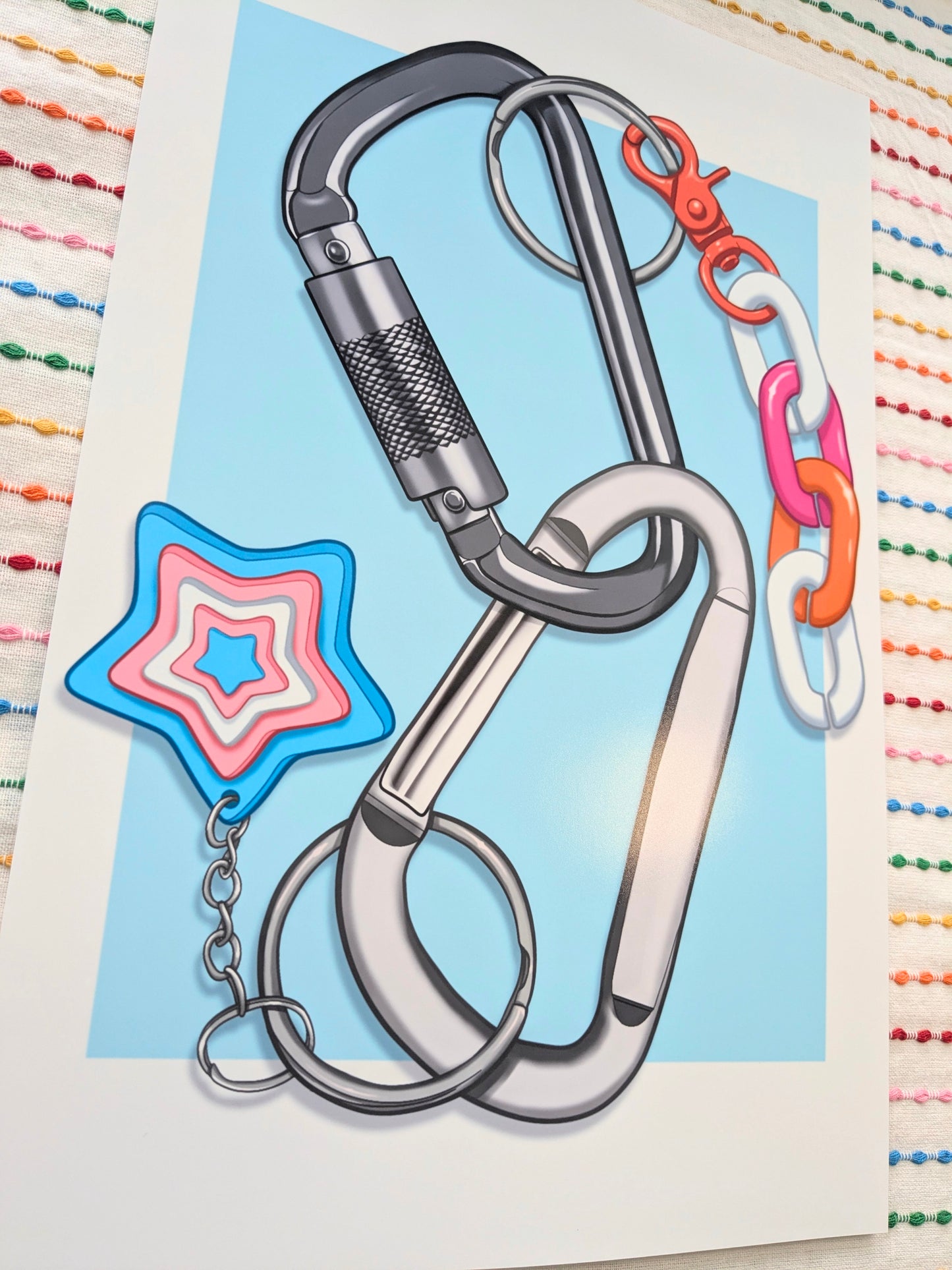 Trans Lesbian Carabiner Art Print | 11x17 Inches