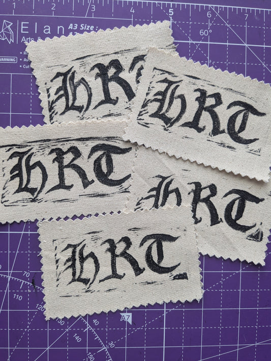 HRT handmade linocut patch