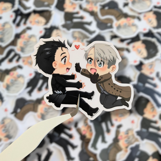 Victuuri Chibi Yuri On Ice 3 inch Vinyl Sticker