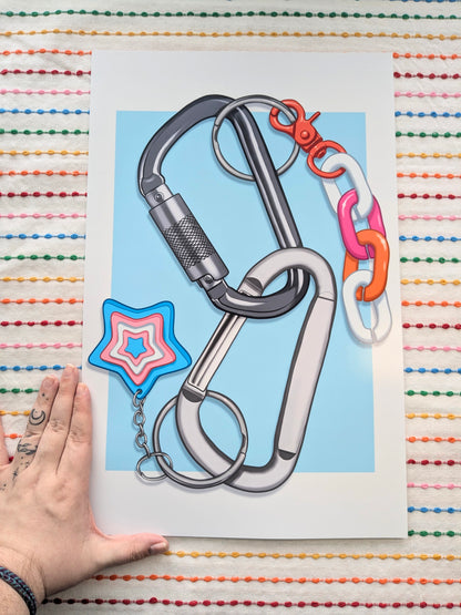 Trans Lesbian Carabiner Art Print | 11x17 Inches