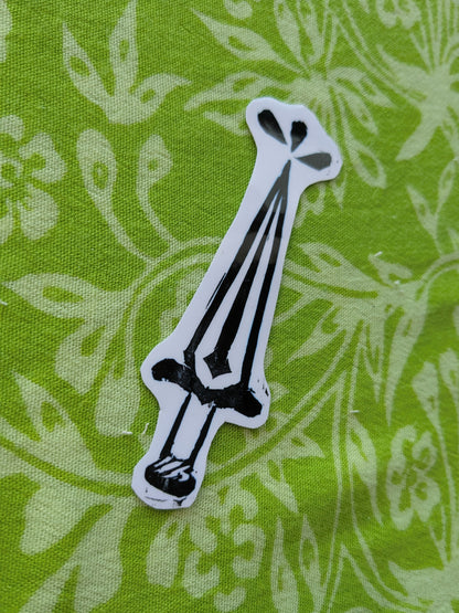 Dagger Linocut Vinyl Sticker