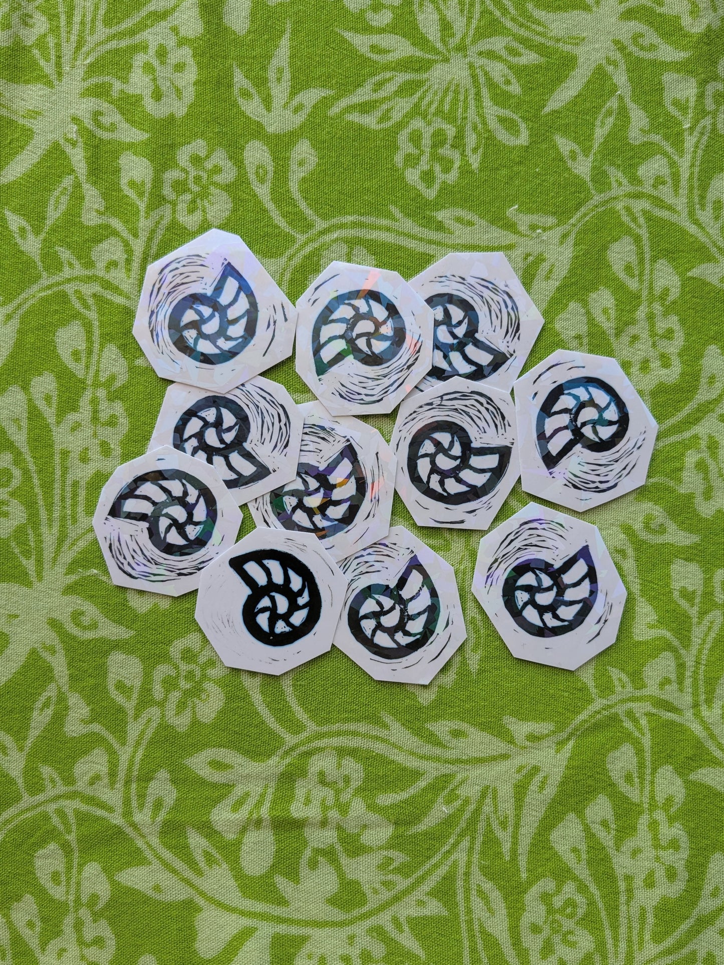 Fossil Linocut Vinyl Sticker