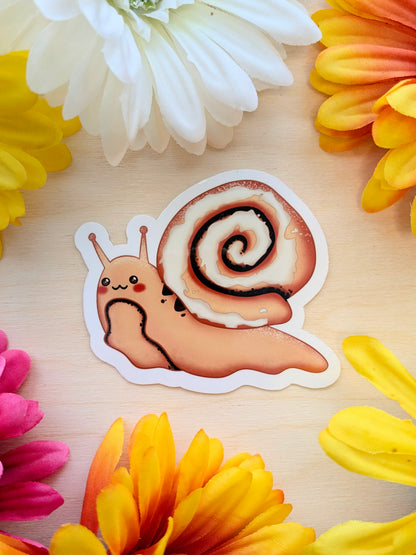 Cinnamon Roll Snail Cute Vinyl Sticker